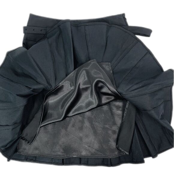 Pendleton NWT Vintage Y2K Black Tulip Skirt with Belt Pleated Hem Lined Size 10 - Picture 5 of 8